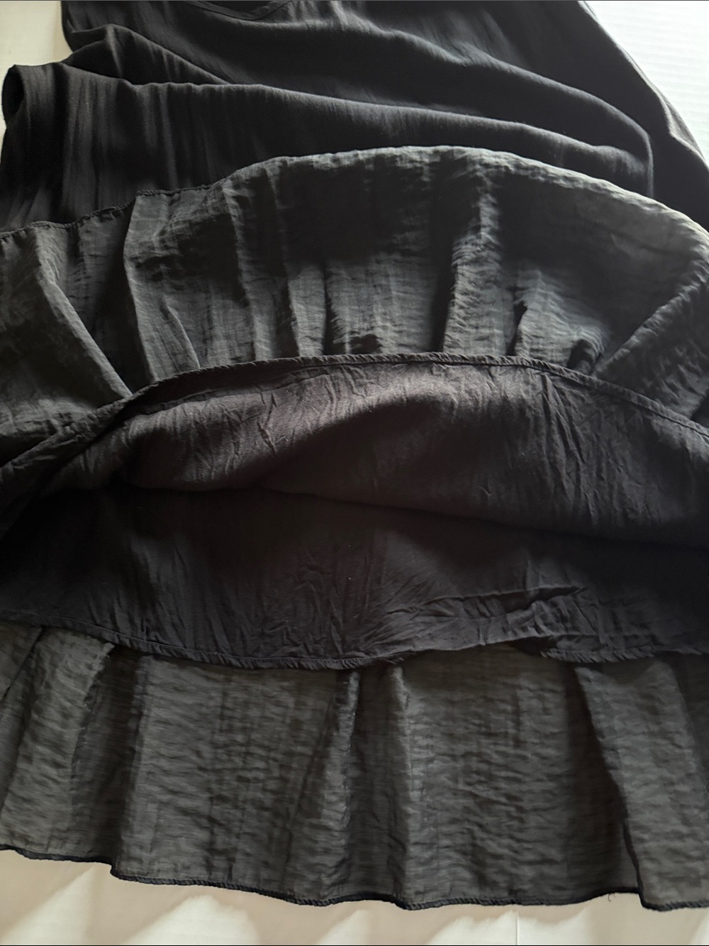ODDY Black Sleeveless Swing Mini Dress with Ruffle Hem 100% rayon 2XL - Picture 10 of 11